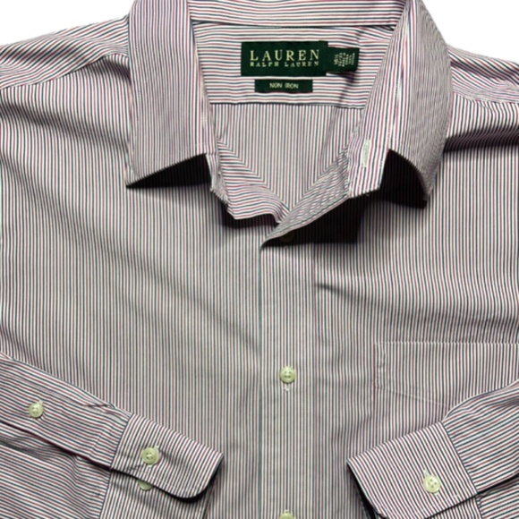 Stripe Dress Shirt Non Iron Cotton - Blue/Red - Picture 2 of 7